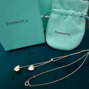 Tiffany & Co. double heart drop pendant necklace